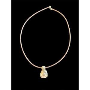 Sterling Silver ATI Mexico Pendant On 16” Leather Cord Necklace 925